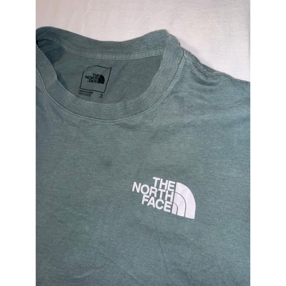 The North Face Mens XL Graphic T-Shirt Sage Green Never Stop Exploring Logo Tee - Picture 2 of 5